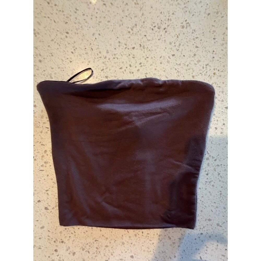 Naked Wardrobe Brown Cropped Tube Top XS